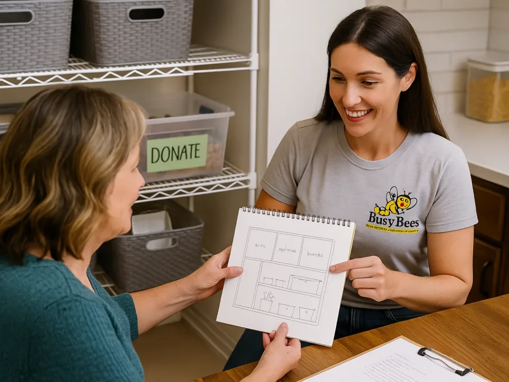 professional organizer creating custom plan not just tidying