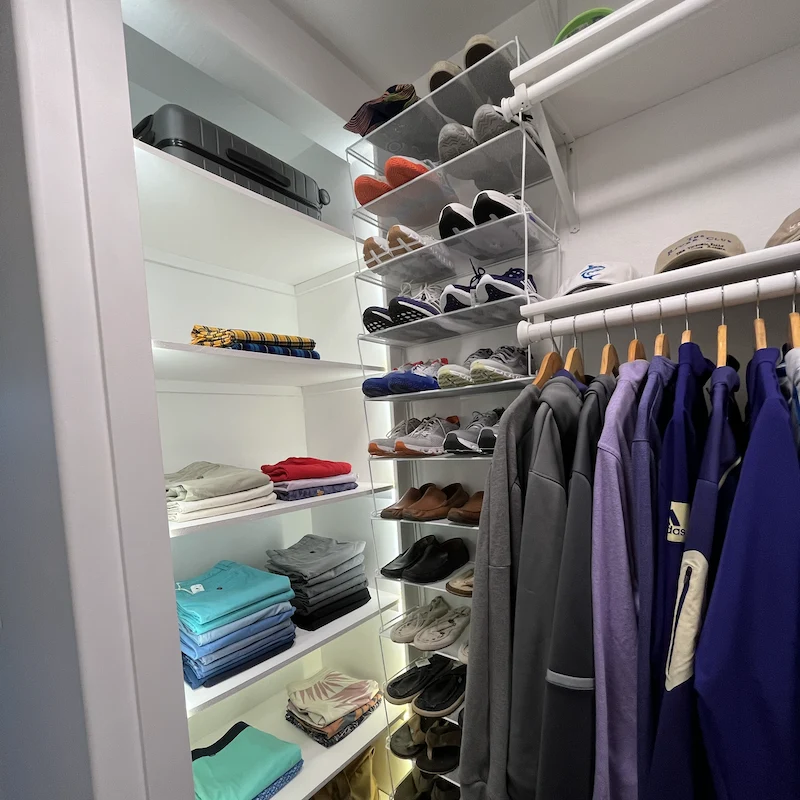 professionally organized closet clothes shoes