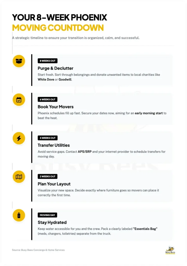8 week phoenix moving countdown infographic